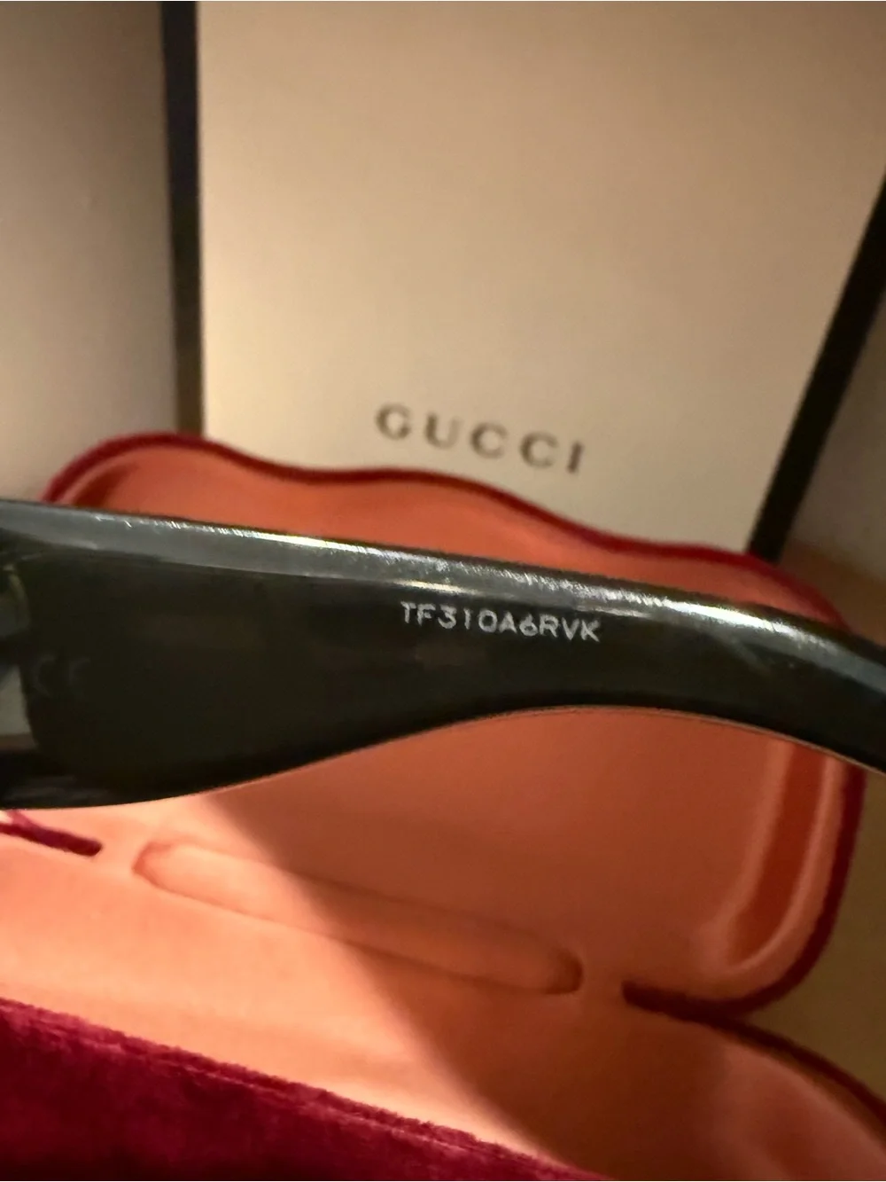 Authentic Gucci Black Square Women's Sunglasses with Pink Case included.